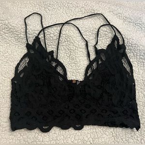 Free People Black Bralette Sz Lg
